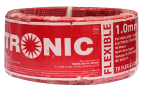 1.0mm² PVC Insulated, Single Core Flexible Red Electrical Cable – 90M