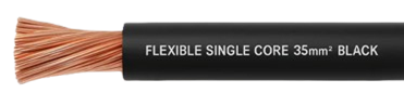 Flexible Single Core Cable – 35mm² Black (Per Meter)