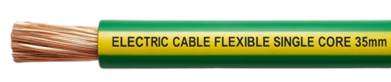 Flexible Single Core Cable – 35mm² Yellow-Green (Per Meter)