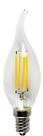 Candle Filament Tail LED 4 Watts Warm White E14 (Small Screw) Bulb